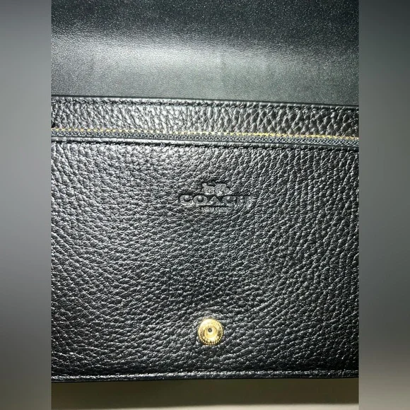 Coach Black Anna Foldover Clutch Crossbody - Picture 5 of 11